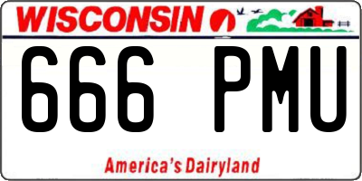 WI license plate 666PMU