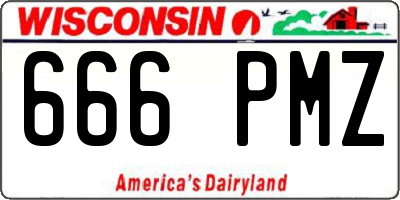 WI license plate 666PMZ
