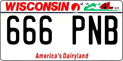 WI license plate 666PNB