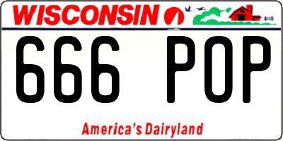 WI license plate 666POP