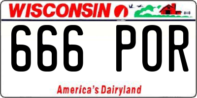 WI license plate 666POR