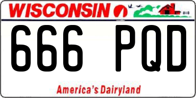 WI license plate 666PQD