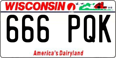 WI license plate 666PQK