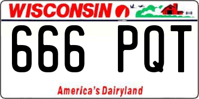 WI license plate 666PQT