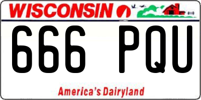 WI license plate 666PQU