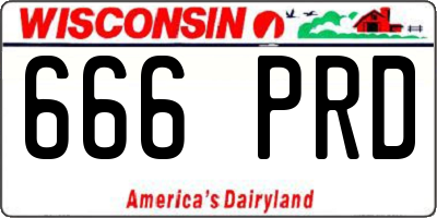 WI license plate 666PRD