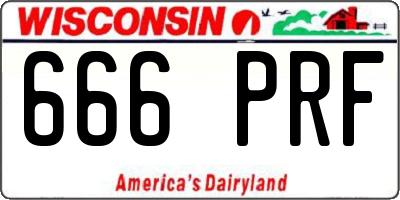 WI license plate 666PRF