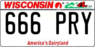 WI license plate 666PRY