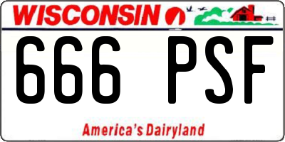 WI license plate 666PSF