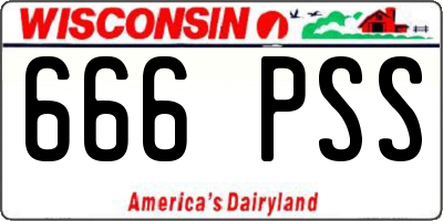 WI license plate 666PSS