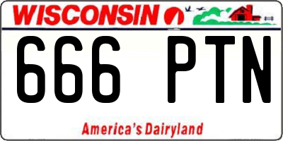 WI license plate 666PTN