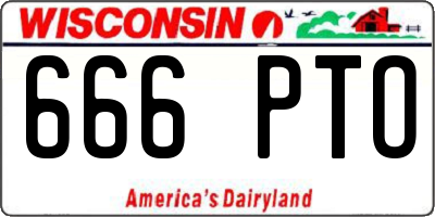 WI license plate 666PTO