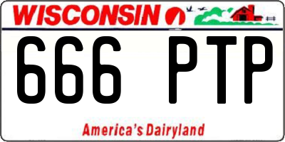 WI license plate 666PTP