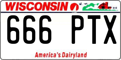 WI license plate 666PTX