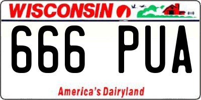 WI license plate 666PUA
