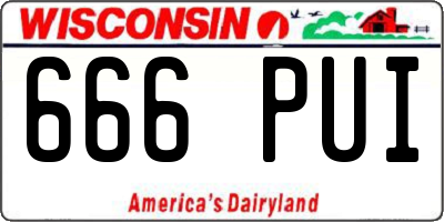 WI license plate 666PUI