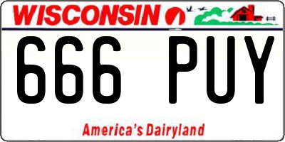 WI license plate 666PUY