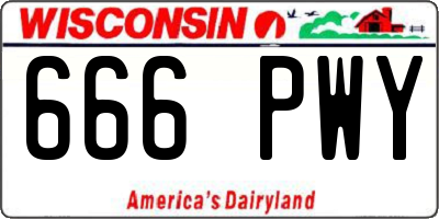 WI license plate 666PWY