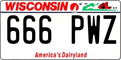 WI license plate 666PWZ