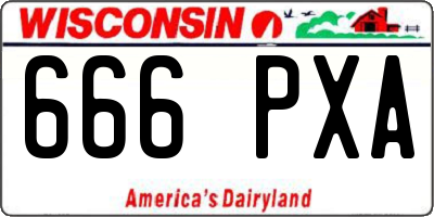 WI license plate 666PXA