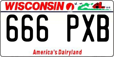 WI license plate 666PXB