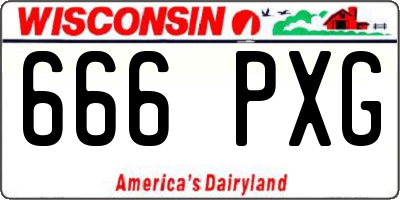 WI license plate 666PXG