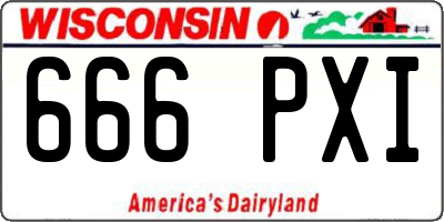WI license plate 666PXI