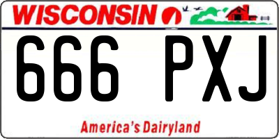 WI license plate 666PXJ