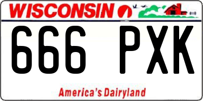WI license plate 666PXK