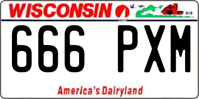 WI license plate 666PXM