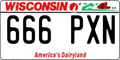 WI license plate 666PXN