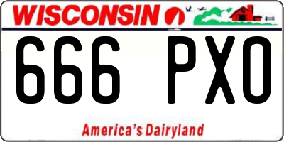 WI license plate 666PXO
