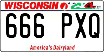 WI license plate 666PXQ