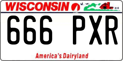 WI license plate 666PXR