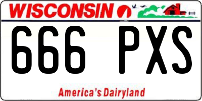 WI license plate 666PXS