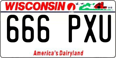 WI license plate 666PXU