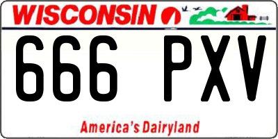 WI license plate 666PXV