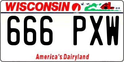WI license plate 666PXW