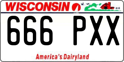 WI license plate 666PXX