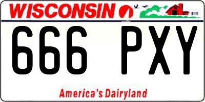 WI license plate 666PXY