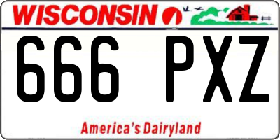 WI license plate 666PXZ