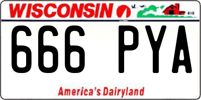 WI license plate 666PYA