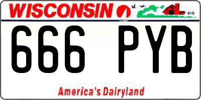 WI license plate 666PYB
