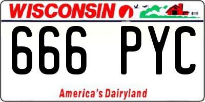 WI license plate 666PYC