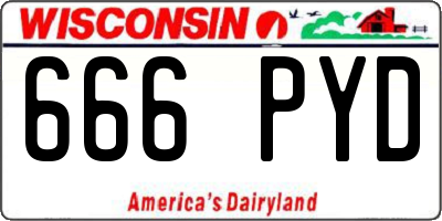 WI license plate 666PYD