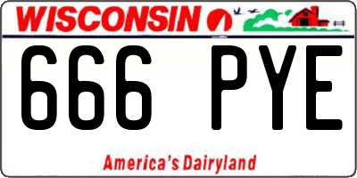 WI license plate 666PYE