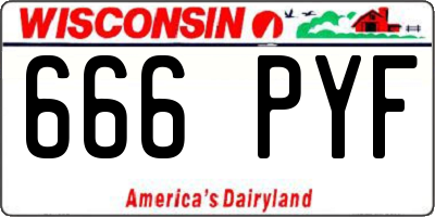 WI license plate 666PYF