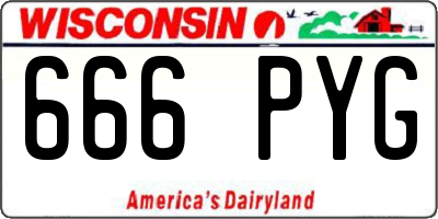 WI license plate 666PYG