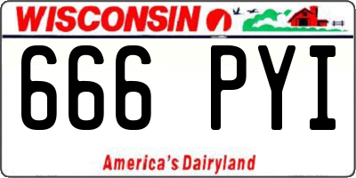 WI license plate 666PYI