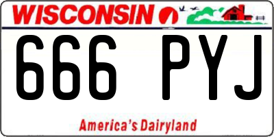WI license plate 666PYJ